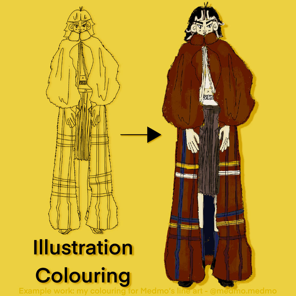 Fashion illustration colouring service